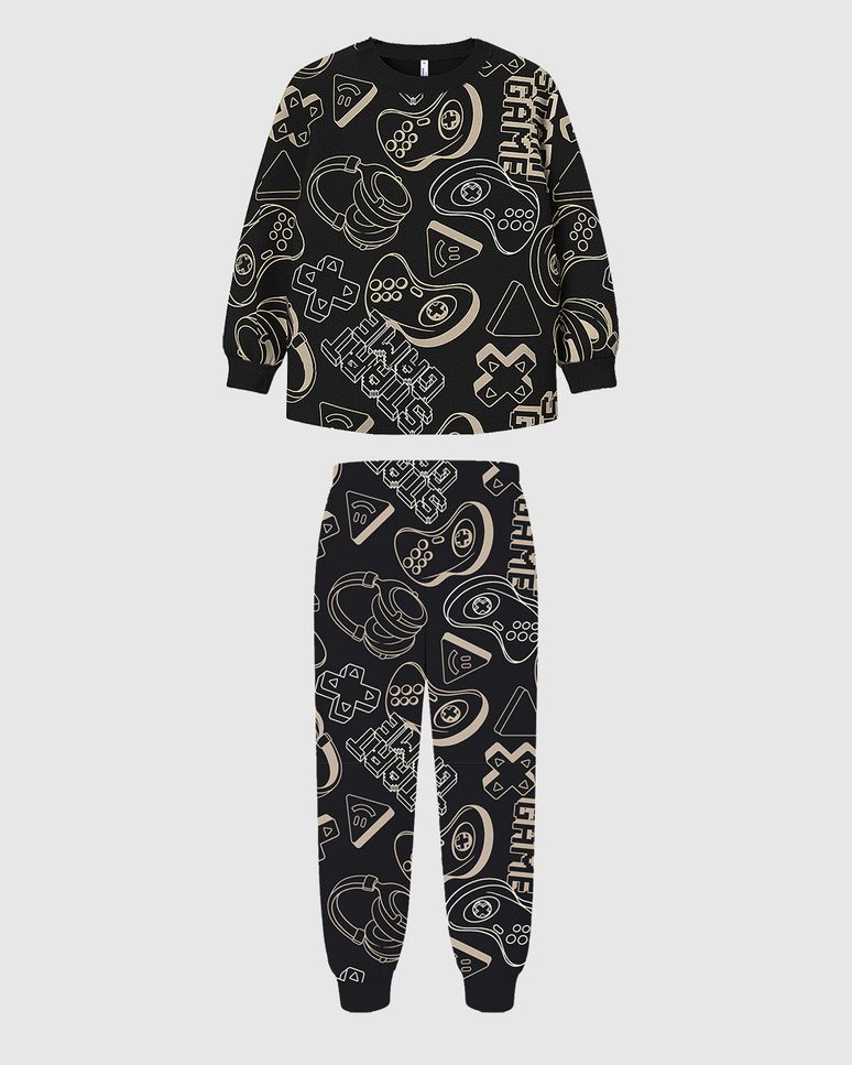 Pijama Infantil Menino Camiseta E Calça Estampa Brilha No Escuro Malwee Kids