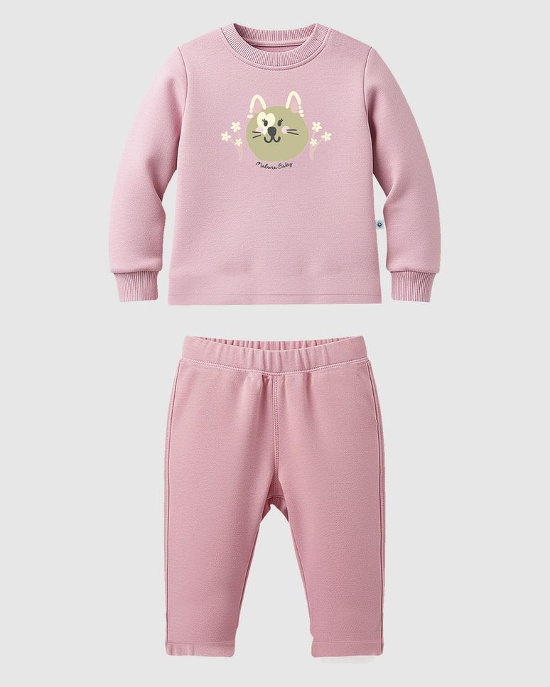 Conjunto Bebê Menina Blusão Estampado E Calça Saruel Malwee Kids