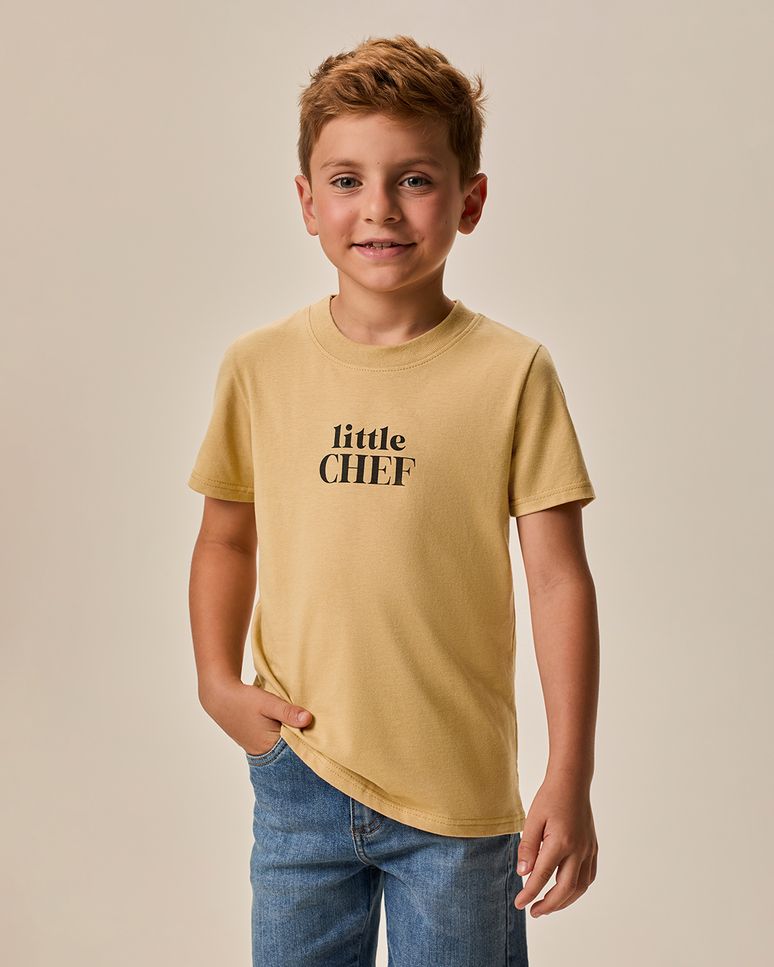 Camiseta Infantil Unissex Mães E Filhos Little Chef Em Algodão Malwee Kids