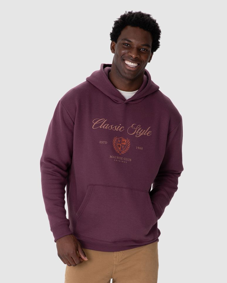 Blusão Masculino Regular Com Capuz Estampa E Bordado Moletom Do Abraço