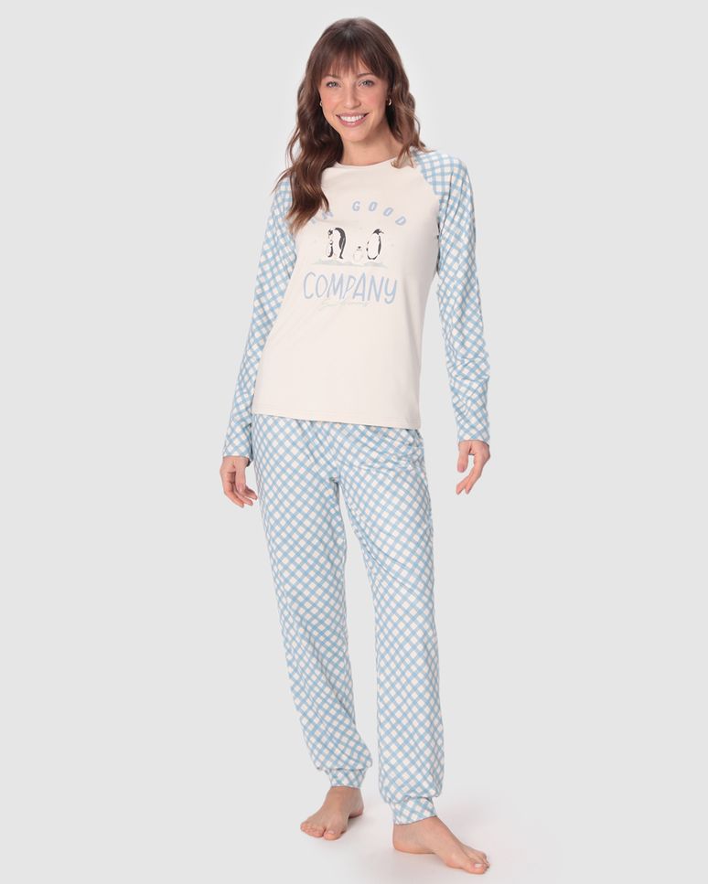 Pijama Longo Feminino In Goog Company Good Dreams Em Malha Jersey