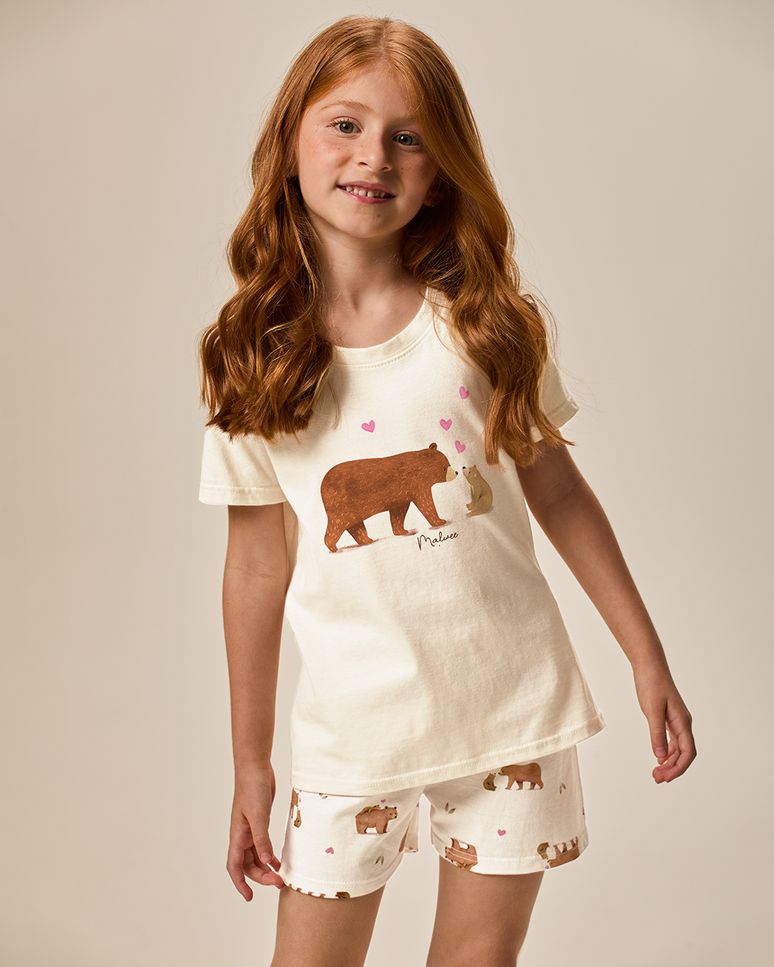Pijama Infantil Menina Estampa Especial Mães E Filhas Em Algodão Malwee Kids