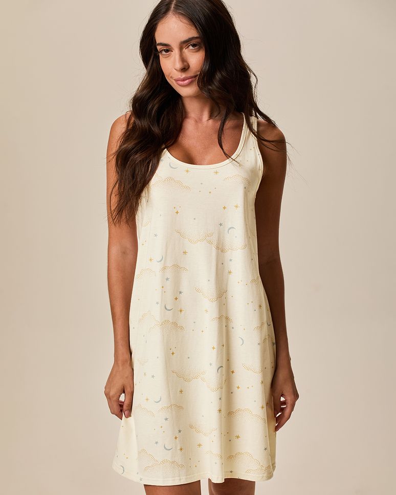 Camisola Feminina Slim Estampada Em Meia Malha 100% Algodão