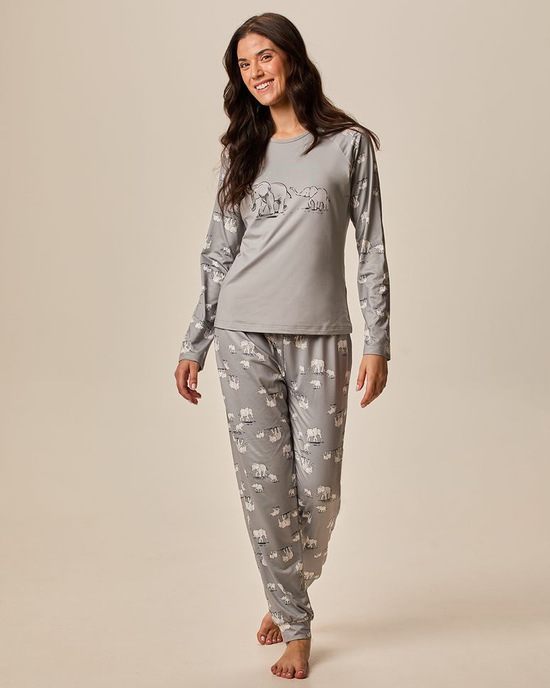 Pijama Longo Feminino Big Friends Partnership Em Malha Jersey