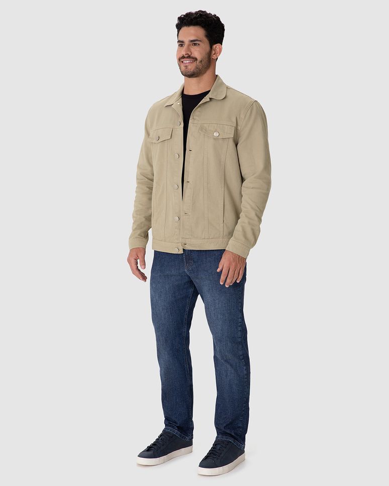 Jaqueta Masculina Tradicional Botões Frontais Em Sarja 100% Algodão