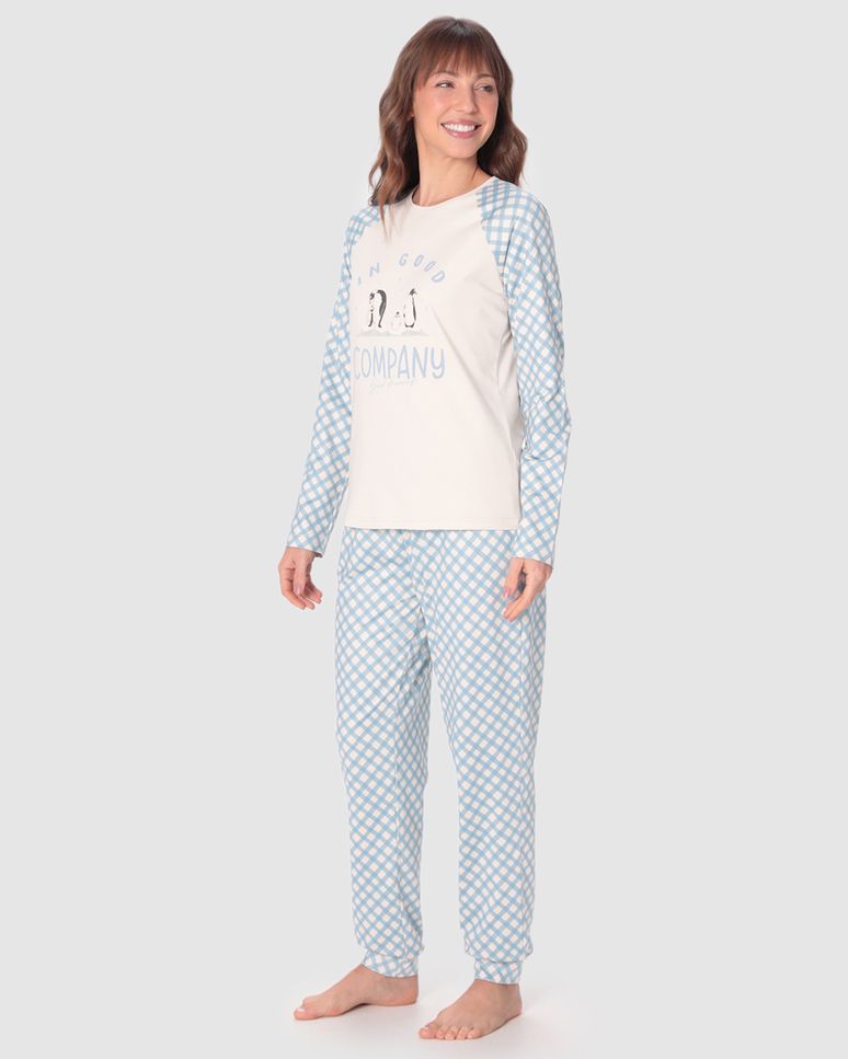 Pijama Longo Feminino In Goog Company Good Dreams Em Malha Jersey