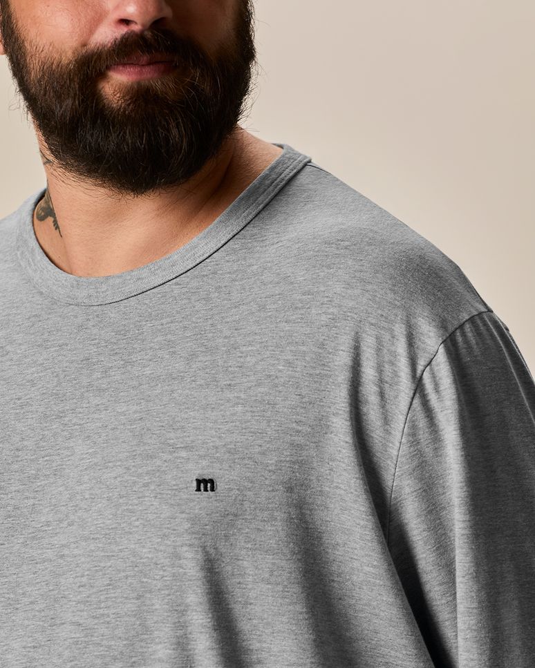 Pijama Longo Masculino Plus Size Camiseta E Calça Em Malha Algodão