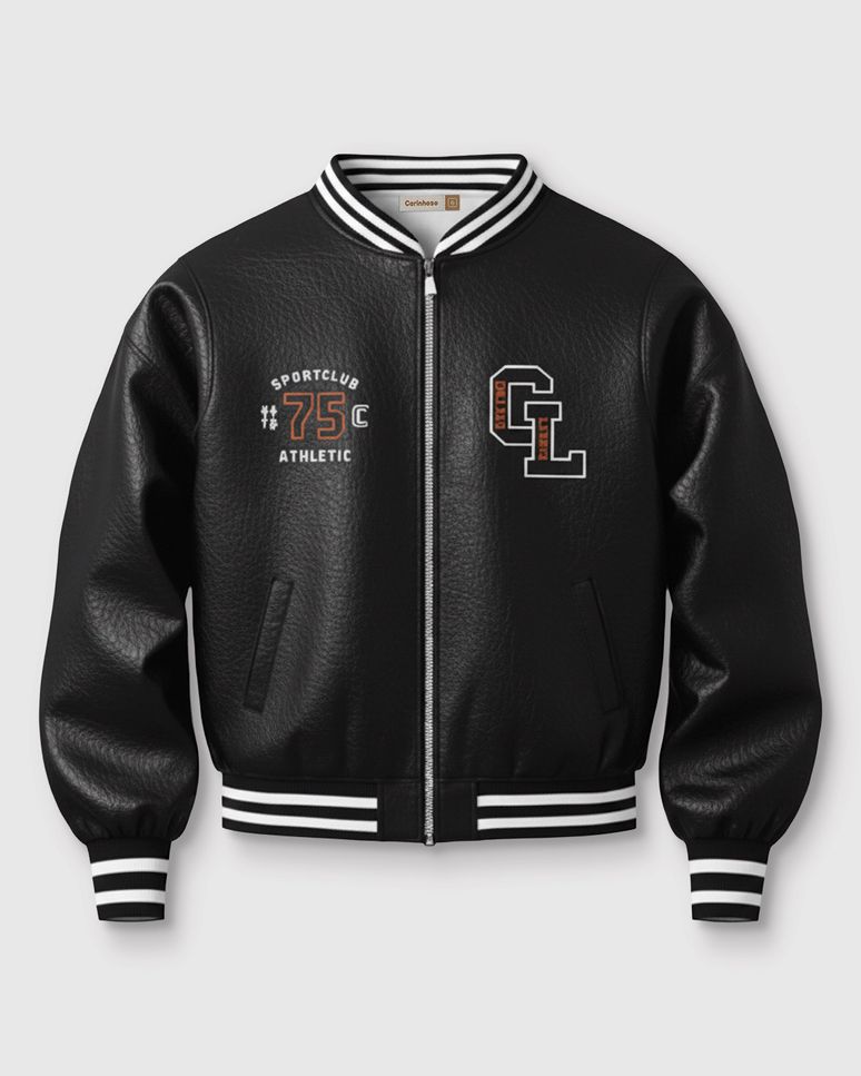 Jaqueta Menino Bomber Bordado E Bolso Funcional Em Corino - Carinhoso