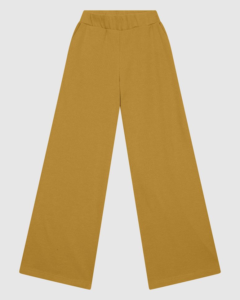 Calça Ampla Feminina Bolso Funcional Em Tricô Flanelado - ENFIM