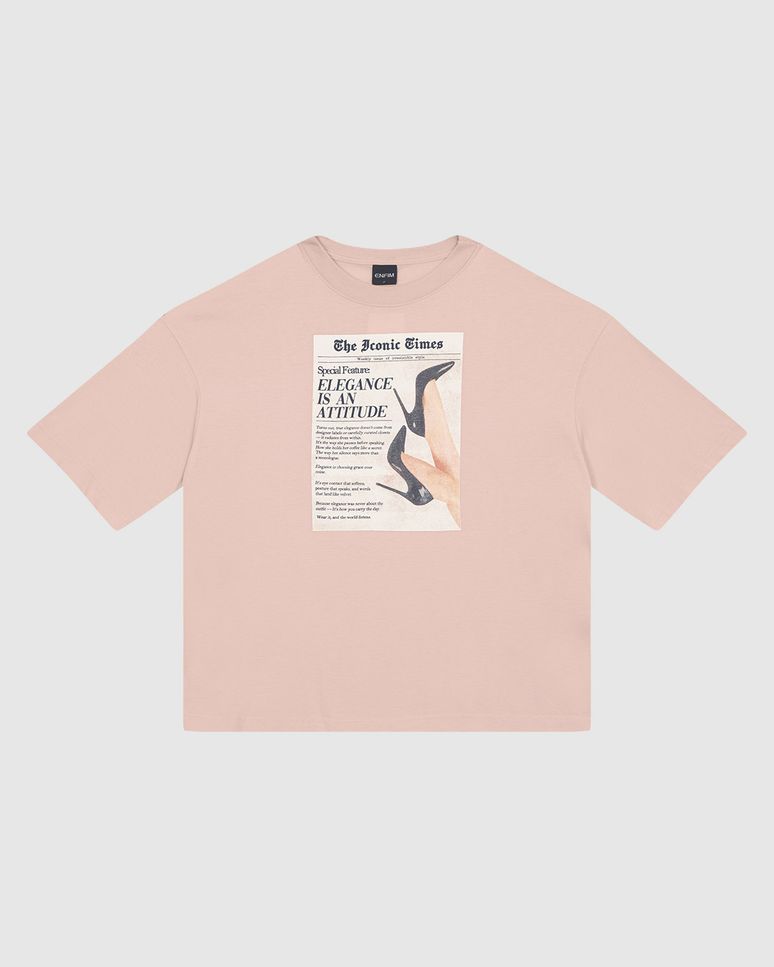 Camiseta Ampla Feminina Elegance Is An Attitude Em Malha Algodão - ENFIM