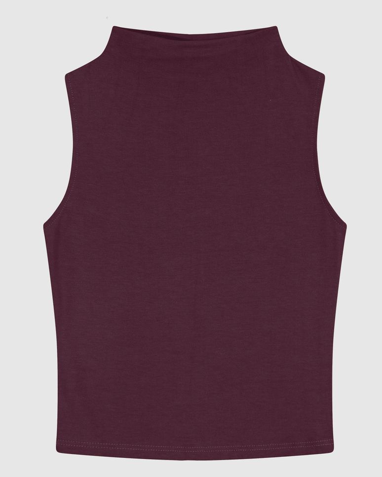 Regata Justa Feminina Gola Alta Sem Manga Em Malha Viscose Stretch - ENFIM