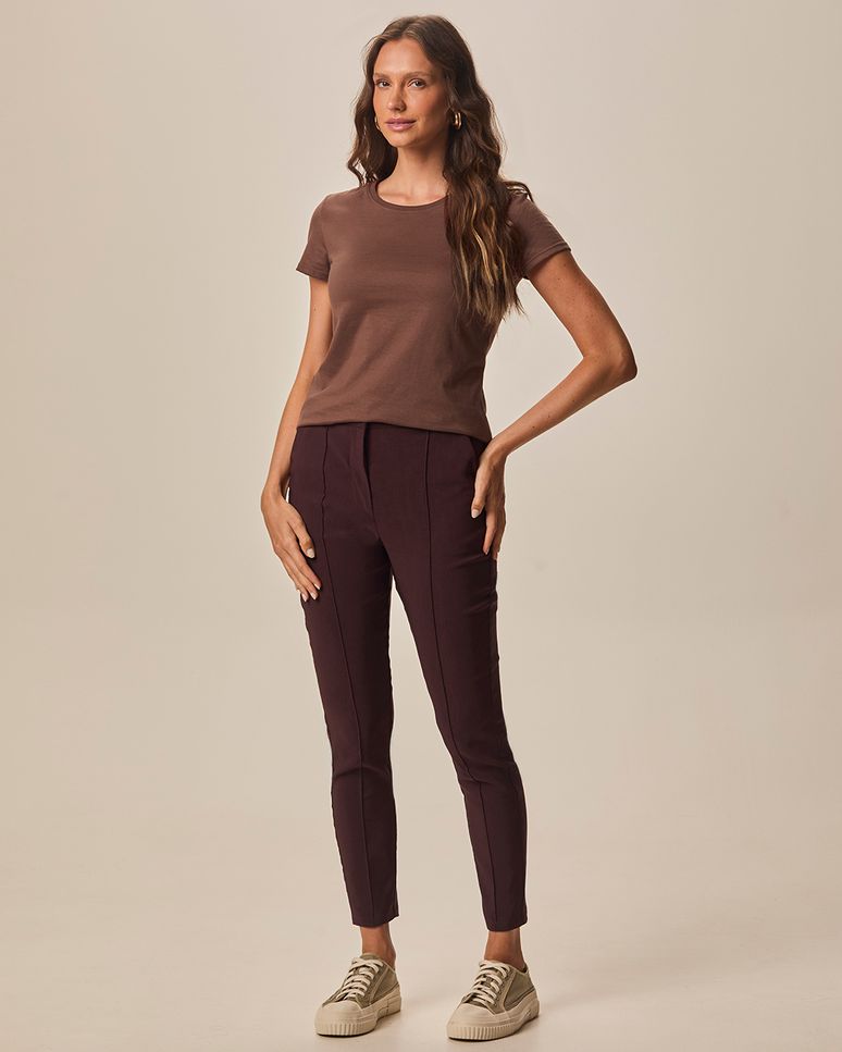 Blusa Básica Feminina Baby Look Em Algodão