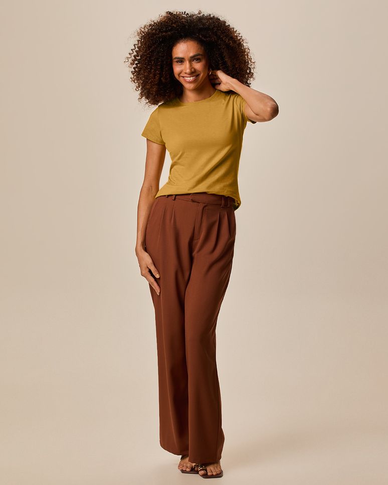 Blusa Básica Feminina Baby Look Em Algodão
