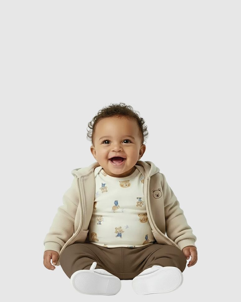 Conjunto Bebê Menino 3 Peças Jaqueta + Body + Calça Malwee Kids
