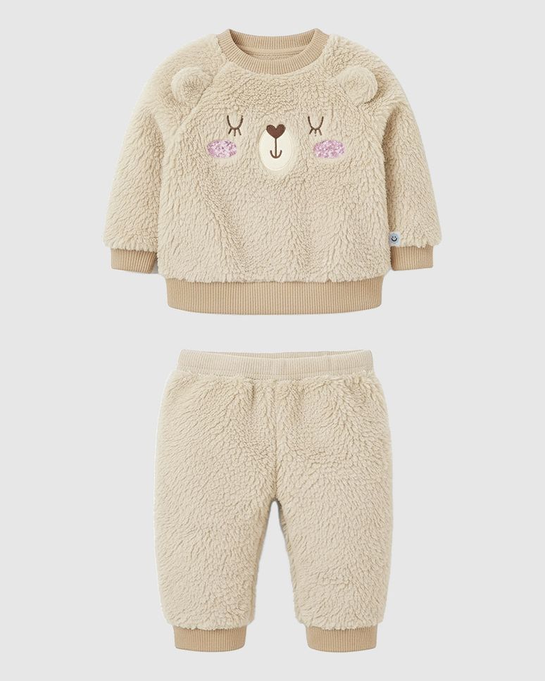 Conjunto Bebê Menina Bordado + Aplique Em Pelúcia Malwee Kids