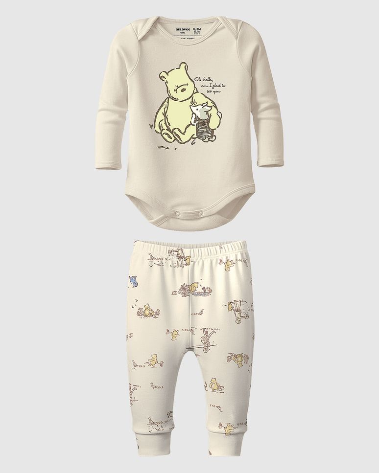 Conjunto Bebê Unissex Especial Ursinho Pooh Disney Em Algodão Malwee Kids