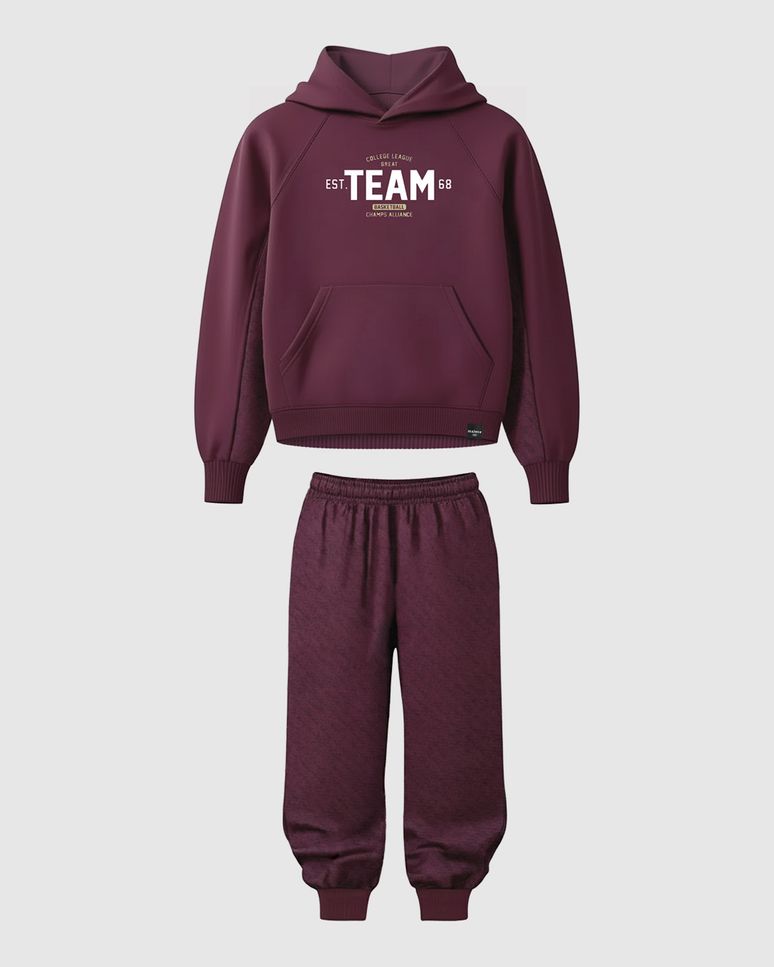 Conjunto Infantil Menino Blusão Com Capuz Bolso Canguru E Calça Malwee Kids