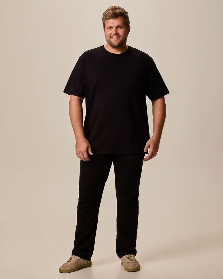 Calça Masculina Plus Size Slim Bolso Funcional Em Sarja Stretch