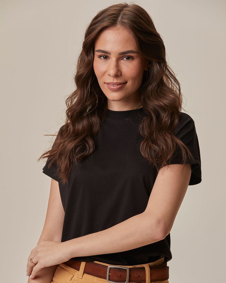 Blusa Básica Feminina Manga Curta Sem Cavas Em Malha Algodão Comfy