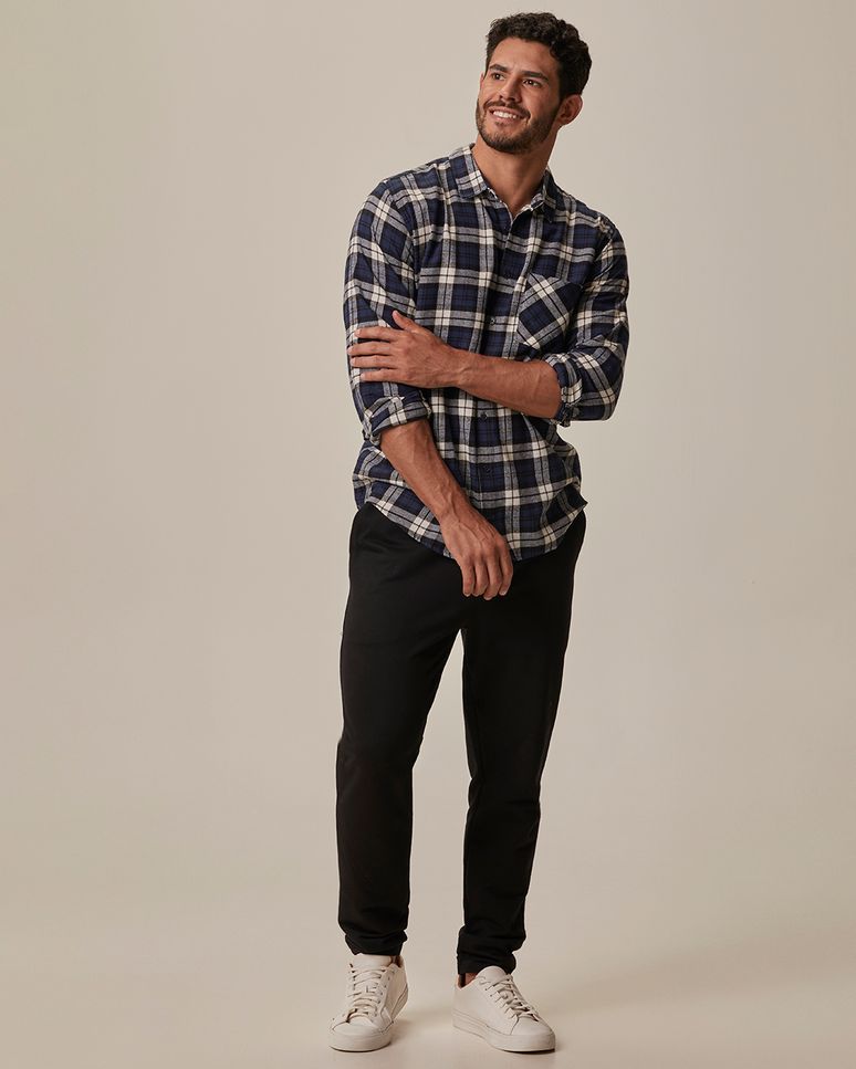 Calça Masculina Slim Amarração Funcional Em Moletom Sarjado