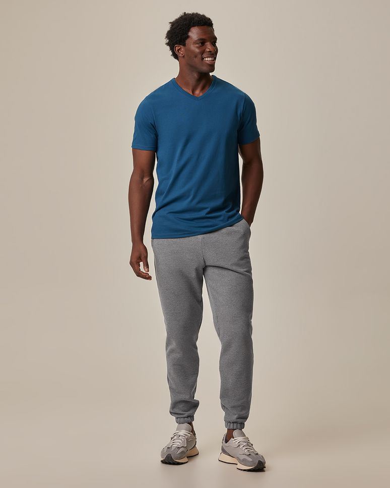 Calça Básica Masculina Jogger Bolso Faca Em Moletom Flanelado