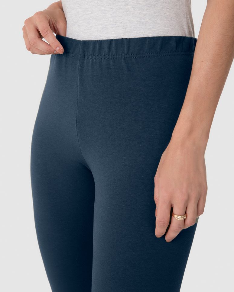 Calça Legging Básica Feminina Em Moletom Stretch Flanelado