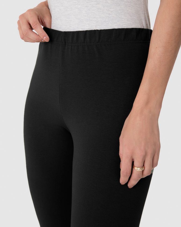 Calça Legging Básica Feminina Em Moletom Stretch Flanelado
