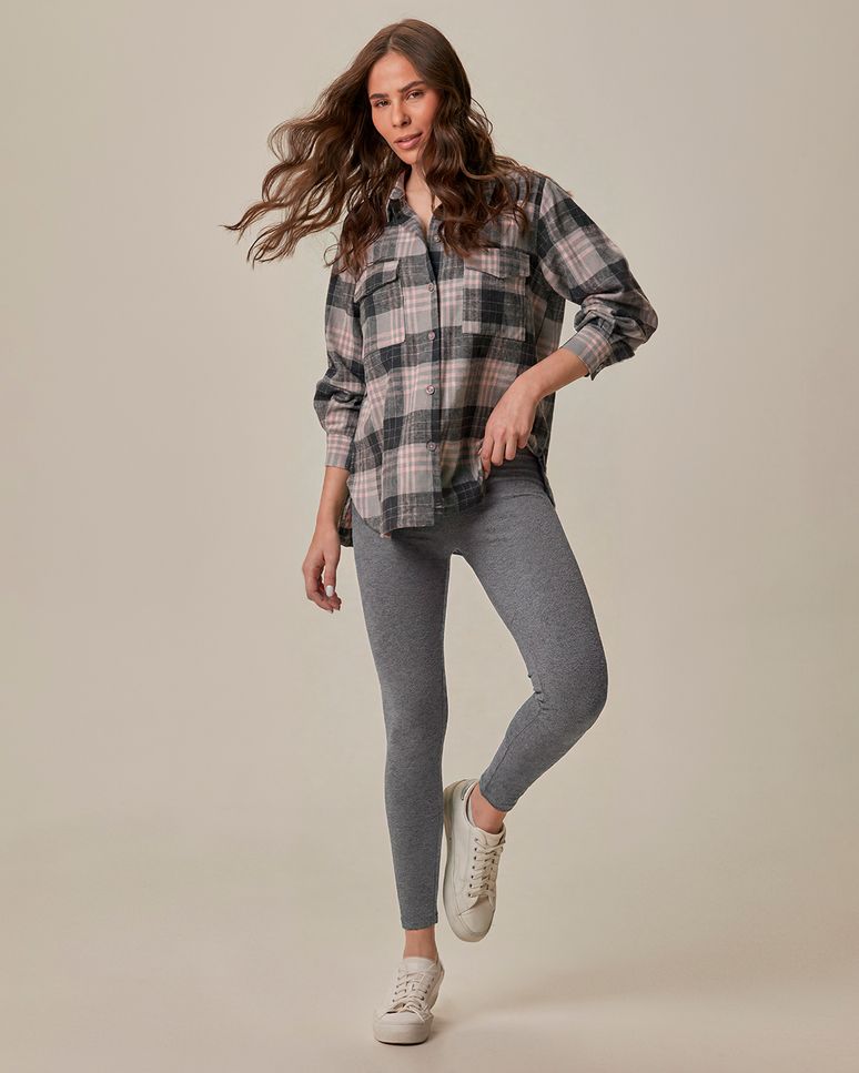 Calça Legging Básica Feminina Em Algodão