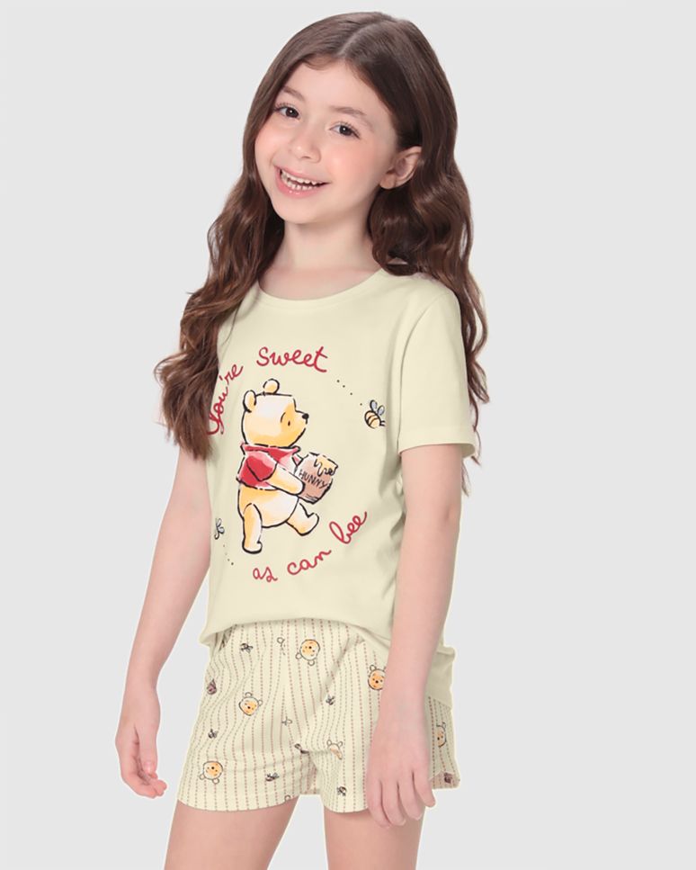 Pijama Infantil Menina Estampa Ursinho Pooh Disney Em Algodão Malwee Kids