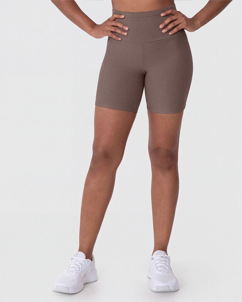 Shorts Esportivo Feminino Bolso Cós Frontal Em Malha Canelada Malwee Active