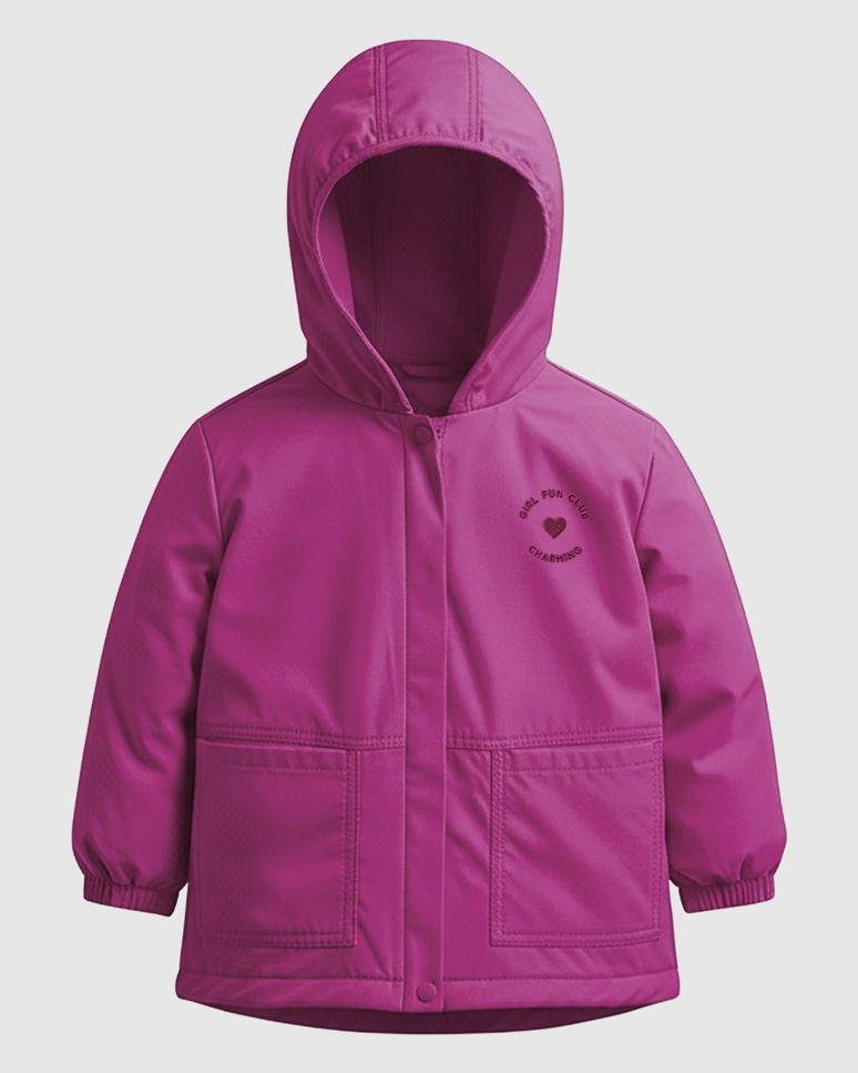 Jaqueta Infantil Feminina Alongada com Capuz em Nylon Malwee Kids