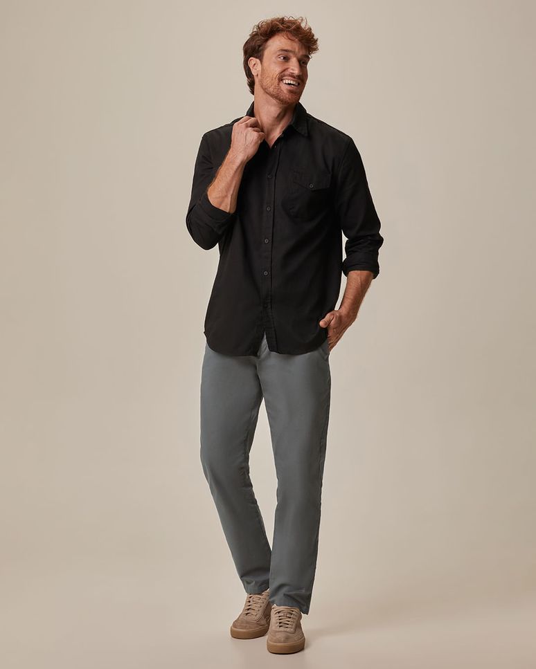 Calça Masculina Small Slim Em Sarja Com Elastano