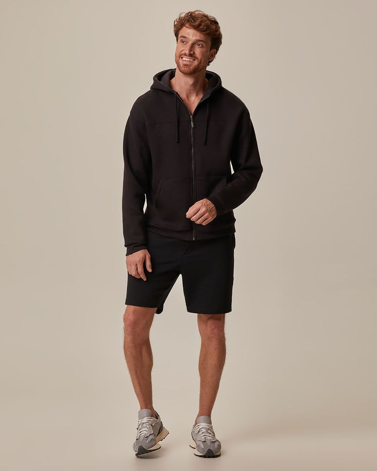 Jaqueta Masculina Abraço Com Capuz Em Moletom Comfy Touch Flanelado