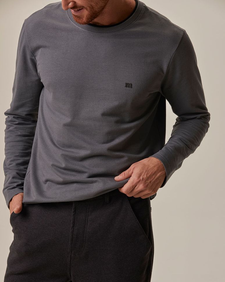 Calça Masculina Slim Bolso Funcional Em Moletom