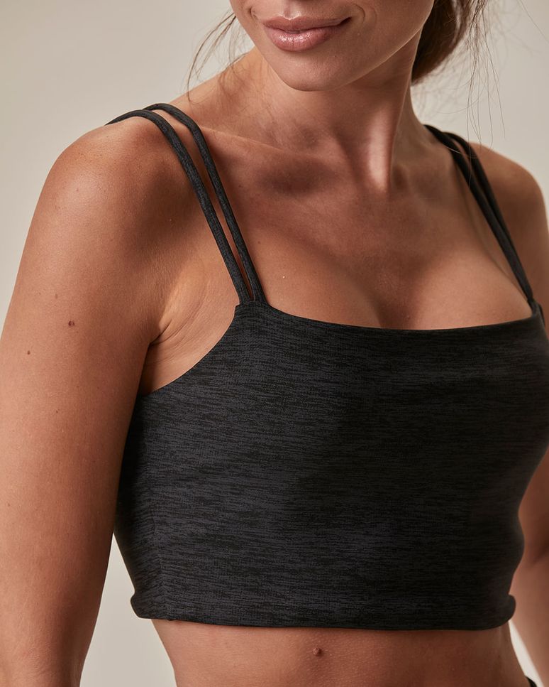 Top Strappy Esportivo Detalhe Alça Costas Malha Dry E Proteção UV50+ Malwee Active