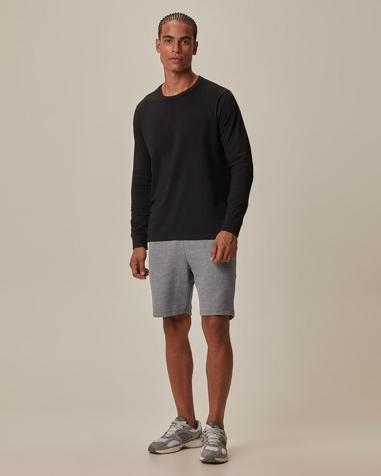 Bermuda Básica Masculina Comfort Bolso Costas Em Moletom