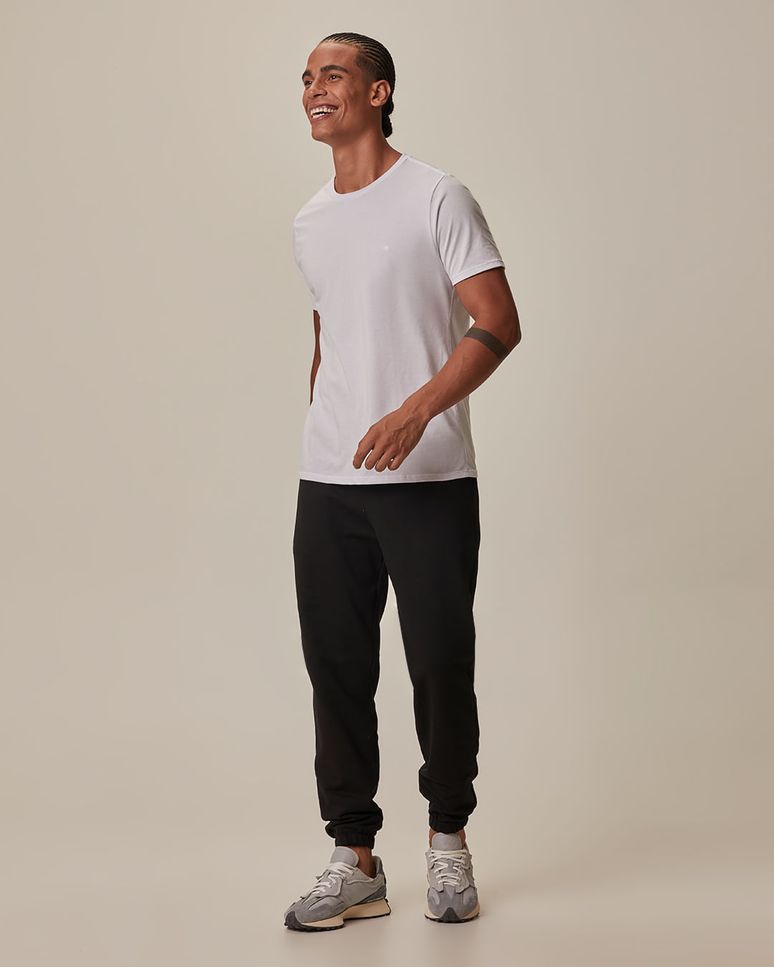 Calça Básica Masculina Jogger Bolso Faca Em Moletom Flanelado
