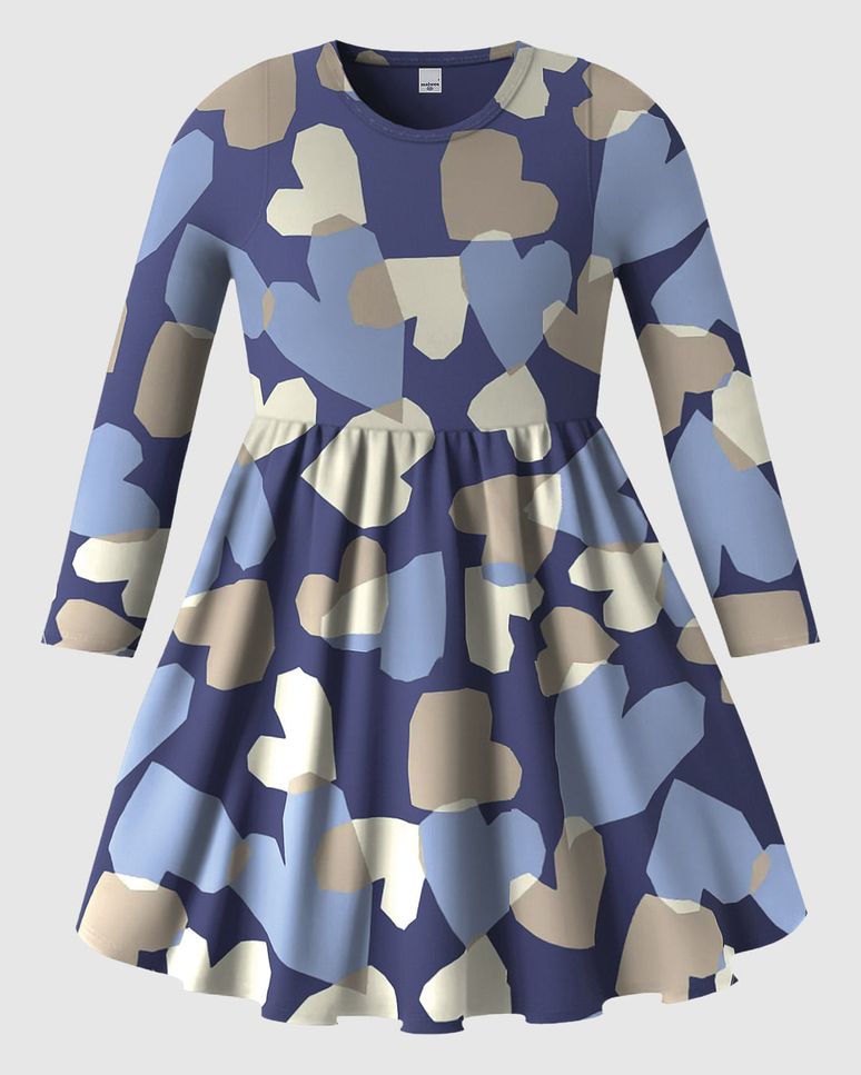 Vestido Infantil Acinturado Manga Longa Em Algodão Malwee Kids