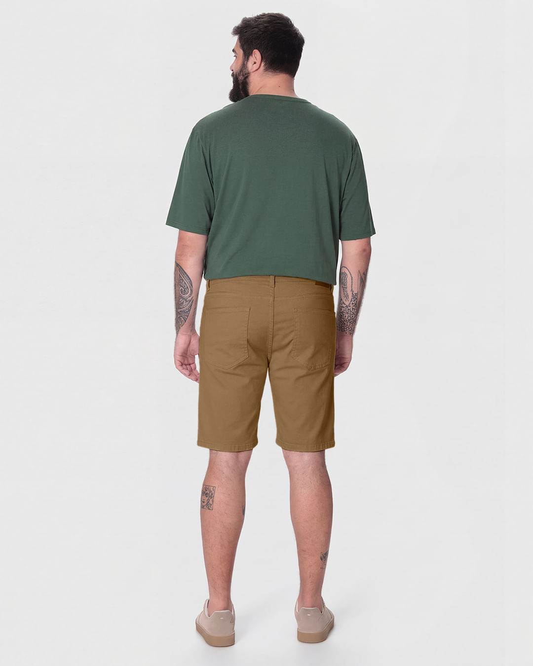 Bermuda Masculina Plus Size Tradicional Cintura Média Sarja