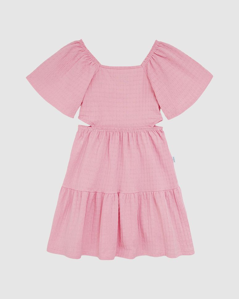 Vestido Infantil Detalhe Vazado Lateral Em Malha Texturizada Malwee Kids