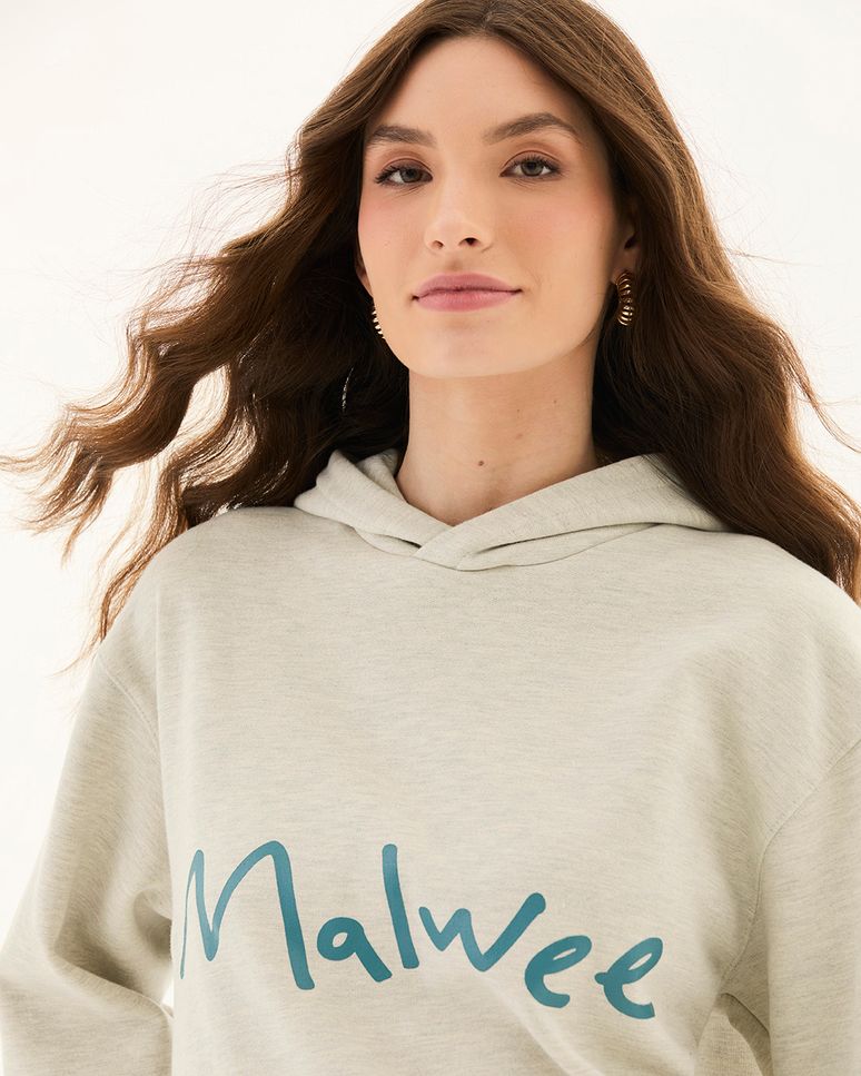 Blusão Unissex Slim Capuz Bolso Funcional Em Moletom Com Felpa Original Malwee
