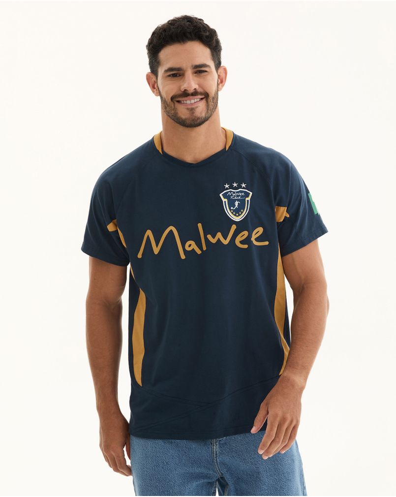 Camiseta Masculina Retrô Sport Futsal Original Malwee Azul - Malwee