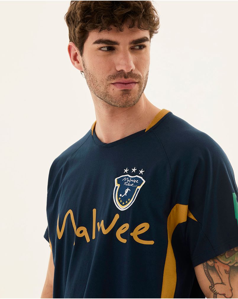 Camiseta Masculina Retrô Sport Futsal Original Malwee Azul - Malwee