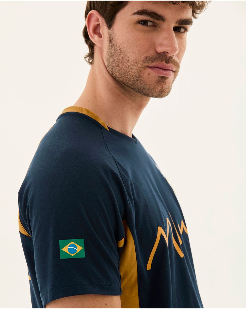 Camiseta Masculina Retrô Sport Futsal Original Malwee Azul - Malwee