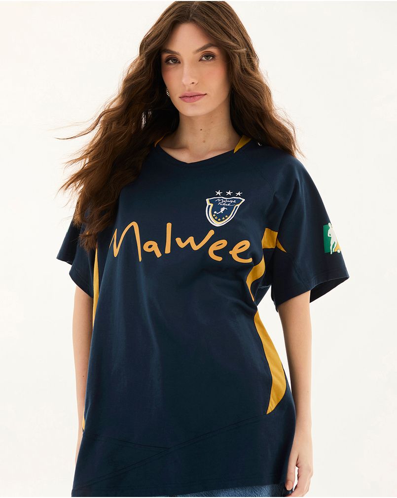Malwee ファルカン　ユニホーム M ネイビー/イエロー Camiseta Masculina Retrô Sport Futsal Original Malwee Azul - Malwee