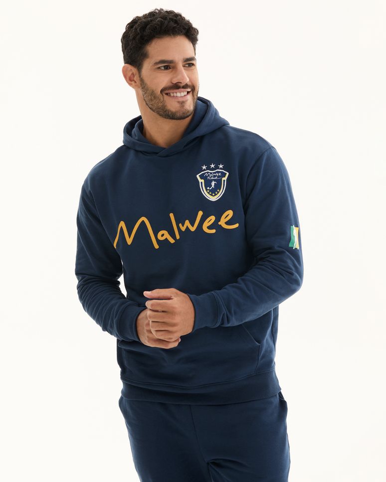 Blusão Unissex Slim Estampa E Bordado Em Moletom Com Felpa Original Malwee