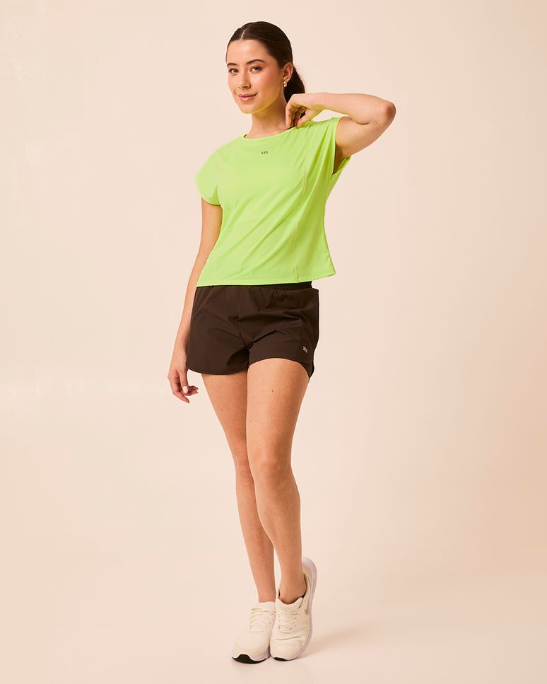 Blusa Esportiva Feminina Box Detalhe Costura Frontal Malha Dry Malwee Active