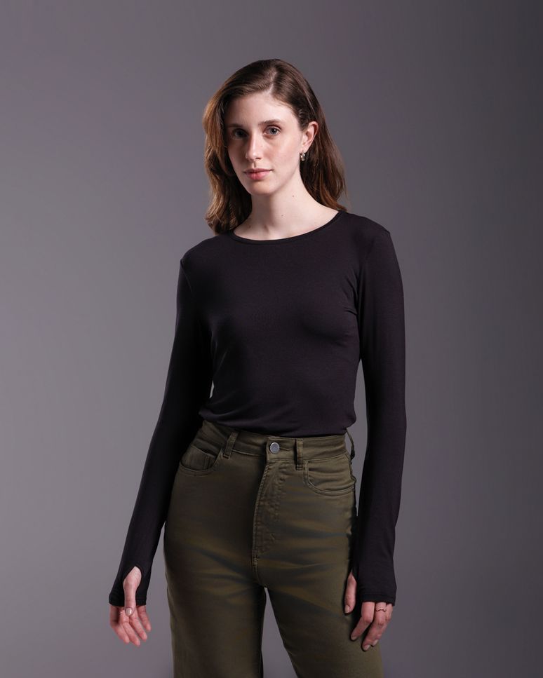 Tech T-Shirt Modal Manga Longa Feminina
