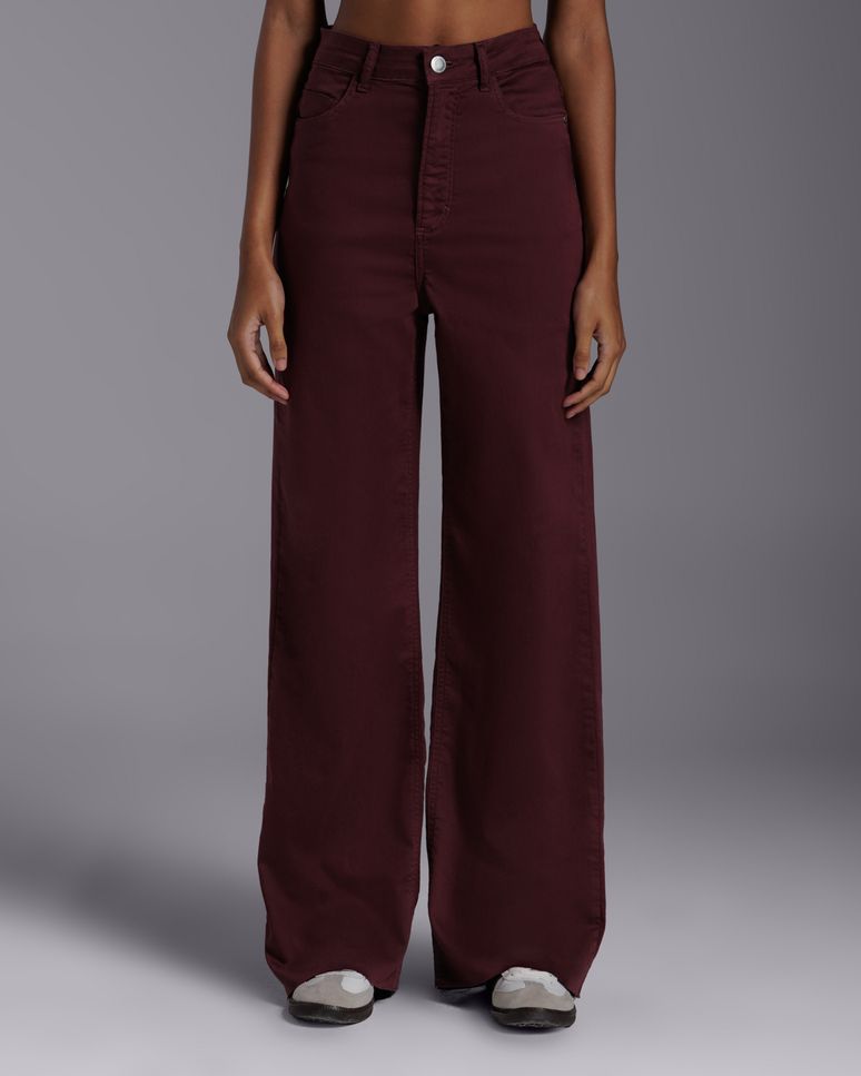 Calça Wide Leg Feminina Tecnológica Flex Sarja - BASICAMENTE