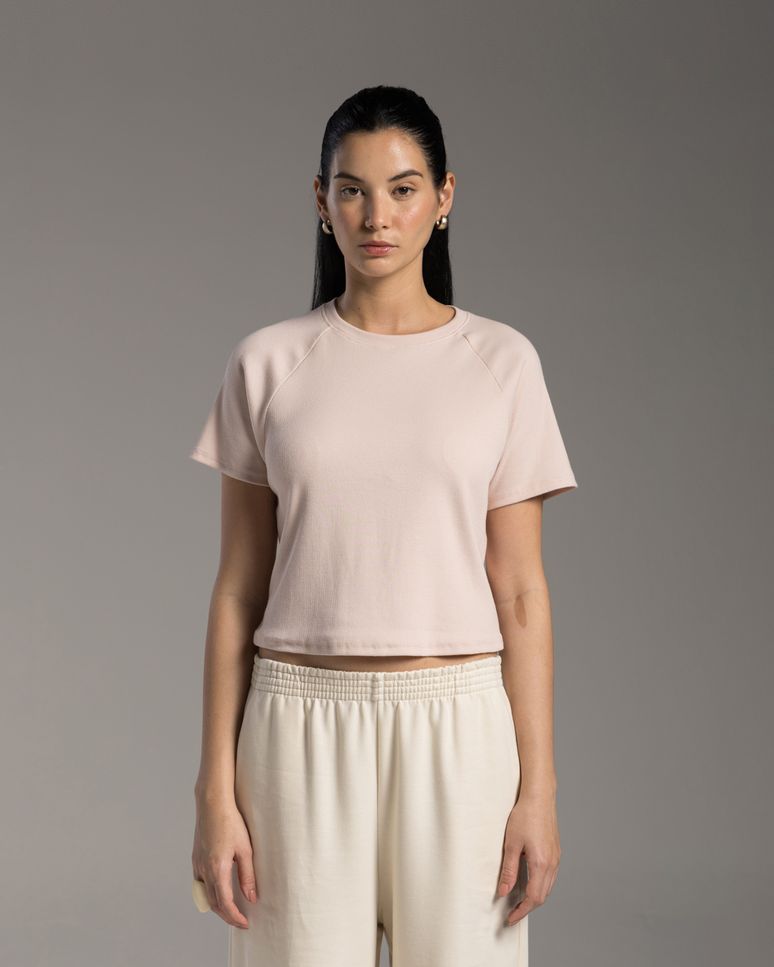Camiseta Cropped Feminina Tecnológica Anti Odor Ribana - BASICAMENTE